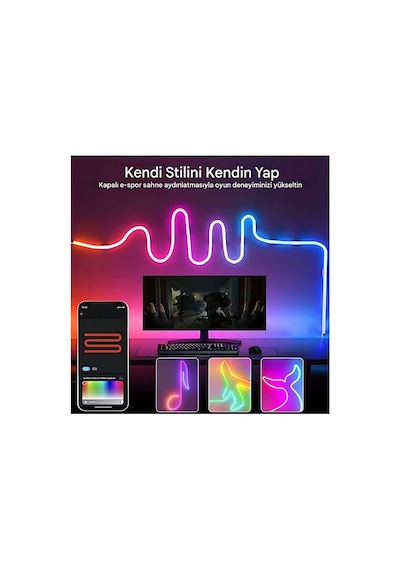 Rgb Şerit Led Telefon Kumanda Kontrol - Sese Duyarlı Animasyonlu - Parti Işığı - Parti Ledi