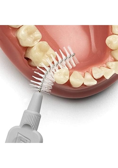 1.3 Mm - Gri Diş Arayüz Fırçası 1 X 6 Adet Açık Ahşap