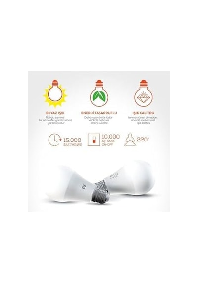 Led Ampul 18w Beyaz Işık E27 6500k 220-240v