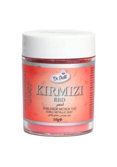 Metalik Toz Gıda Boyası Kırmızı 10 G Pasta, Çikolata Ve Dekor Çalışmaları İçin Parlak Pigment