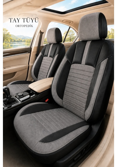 Nissan Note 2006-2012 Uyumlu İnci Serisi Füme Siyah Oto Koltuk Kılıfı