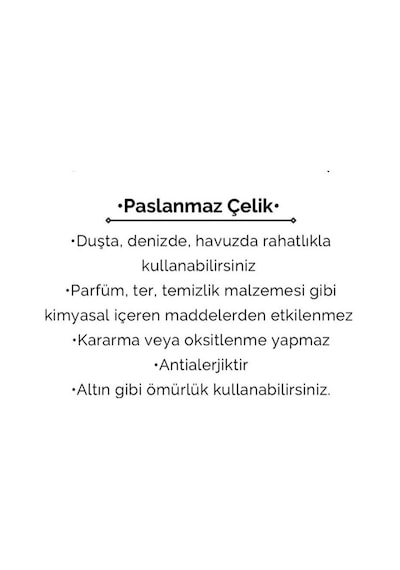 Kadın Çelik Firuze Yaprak Kolye Altın Renk Çelik