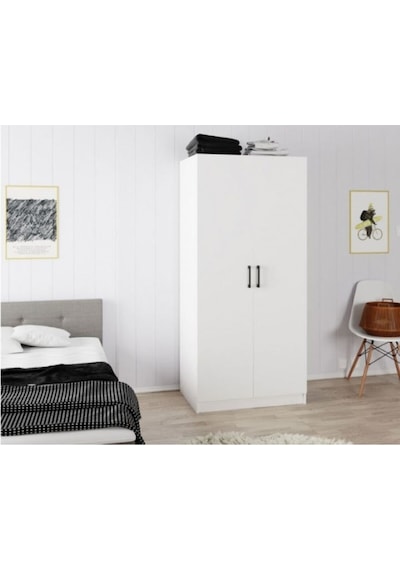Tdesıgno Aylin Giyinme Dolabı - Çok Amaçlı Dolap - Gardırop 80 Cm Beyaz