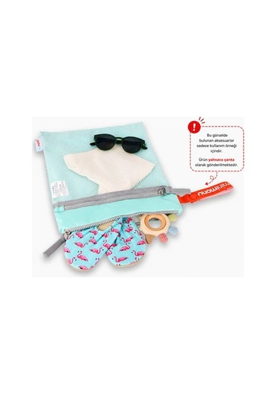 Minimono 2'li Islak & Kuru Çanta Seti Sıvı Geçirmez Pu İç Yüzey Büyük + Küçük Boy 2'li Set Yeşil