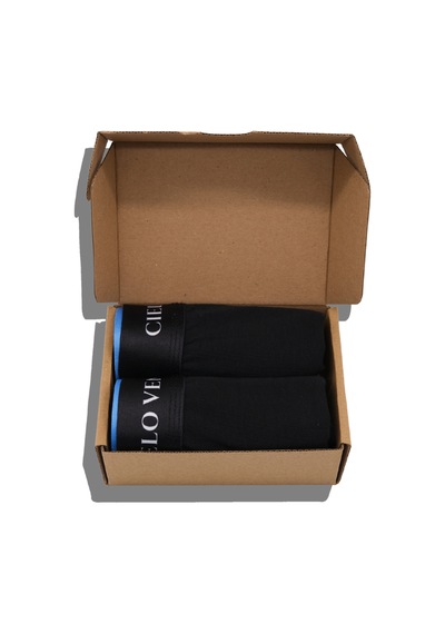 Cielo Venti Must Have 2'li Organik Pamuk Erkek Boxer Siyah