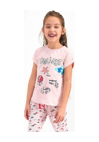 Roly Poly 2460 Kız Çocuk Garson Collect Somon Kısa Kol Pijama Tak