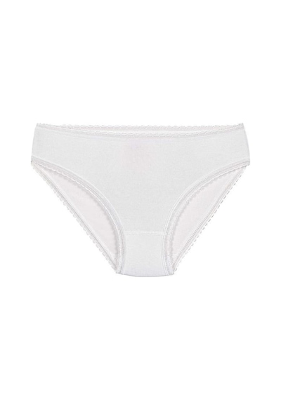 Yıldız Kadın Modal Dantelli Bikini Külot Beyaz 3900 12 Adet Beyaz