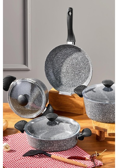 Taç Maxxcook 7 Parça Tencere Seti Gri