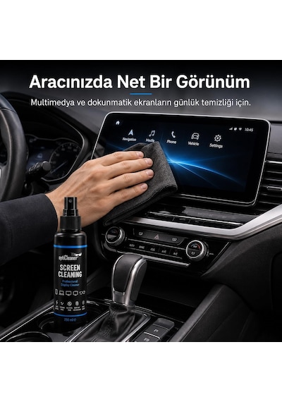 Ekran Temizleme Seti, 250 Ml Sprey, Büyük Mikrofiber Bez Ve 15 18 Cm Gözlük Bezi, Laptop, Tv, Monitör, Telefon, Tablet, Araç Ekranı Ve Lensler İçin