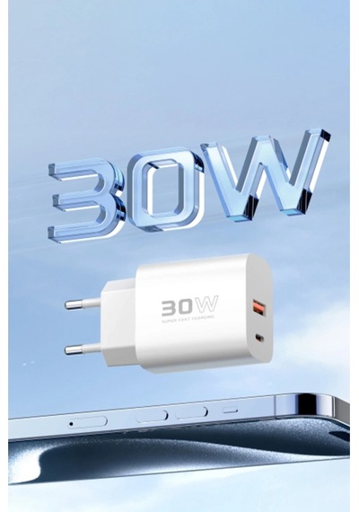 C89q 1 Adet 30w Type-c Ve 1 Adet 22.5w Usb Çıkışlı Ekstra Dl48 1m Usb To Lightning Kablolu Pd Şarj C