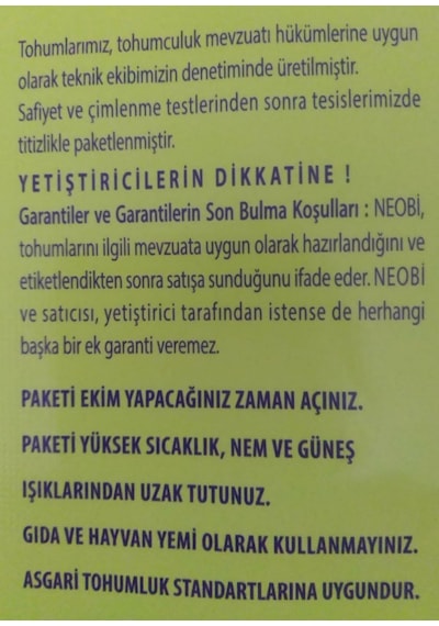 Pazı Sebze Tohumu 20 GR