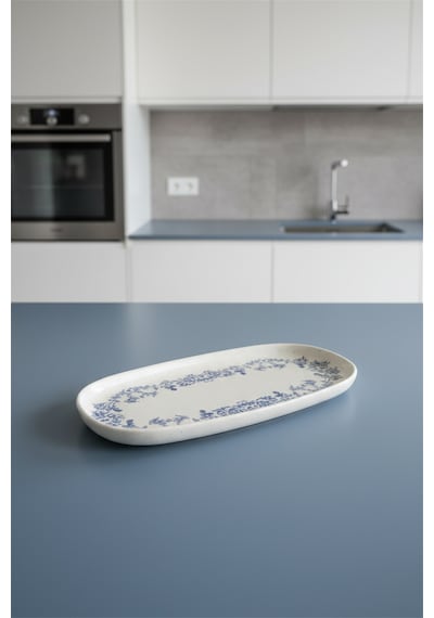 6'lı Toledo Oval Kayık Tabak 25cm Dijital Valeria-a Rinart Krem