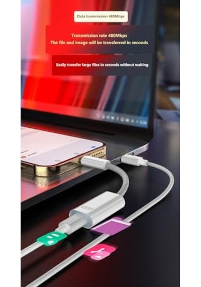 Type C To Lightning Kulaklık Dönüştürücü Hızlı Şarj İpad Yuva Çevirici Müzik Dinleme Arama Otgklk
