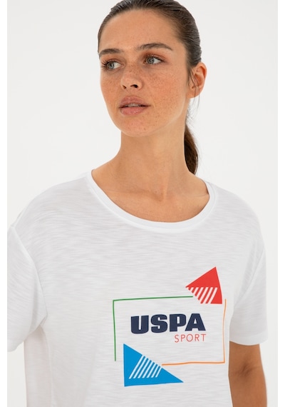 U.S. Polo Assn. Kadın Beyaz Bisiklet Yaka Tişört 50284350-VR013