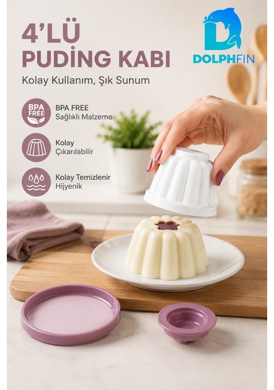 4 Lü Kapaklı Puding Kabı Bpa Free Mikrodalgaya Uygun Tatlı Ve Muhallebi Kalıbı Çok renkli