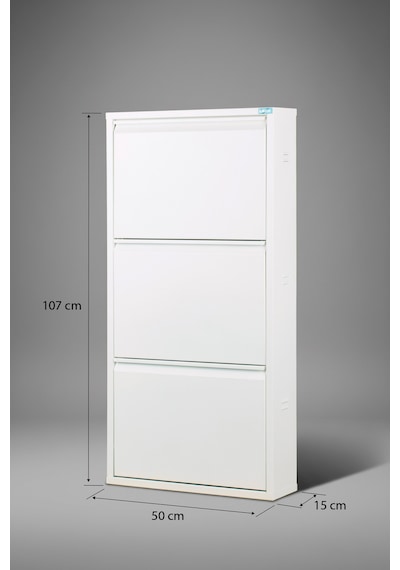 Metal Ayakkabılık 3 Lü Beyaz Ral 9016 Krem