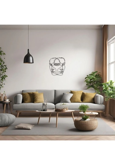 Dekoratif Soyut Yüz Metal Duvar Tablosu