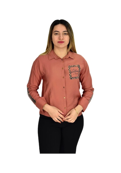 Baglan Kadın Kol Omuz Işlemeli Gömlek B6395 Bgl-st02545 Kıremıt