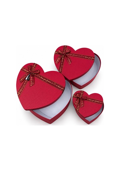 3pcs Mat Mix Renkli - Kabartma Desen Karton Hediye Kutusu Kurdelalı 31x28-27x24-23x20cm Diğer