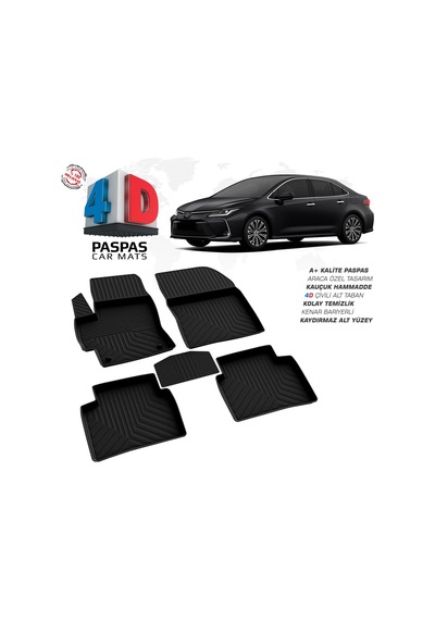 Toyota Corolla 4d Araca Özel Havuzlu Kauçuk Paspas 2019 Üzeri