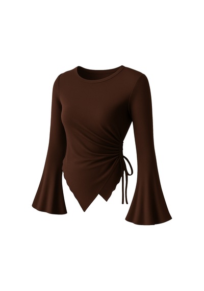 Wild Flower Acı Kahve Yuvarlak Yaka Drape Detaylı İspanyol Kol Tesettür Uyumlu Üst Bluz Acı Kahve Wild Flower Acı Kahve Yuvarlak Yaka Drape Detaylı İspanyol Kol Tesettür Uyumlu Üst Bluz Acı Kahve