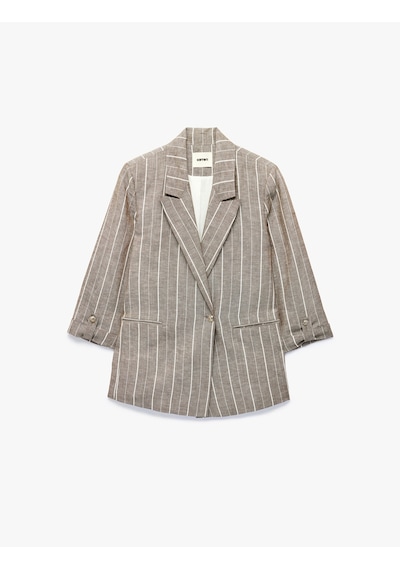 Koton Düğme Detaylı Cepli Uzun Kollu Kruvaze Yaka Blazer Ceket Kahverengi Çizgili 6sak50151uw Kahve Çizgili Koton Düğme Detaylı Cepli Uzun Kollu Kruvaze Yaka Blazer Ceket Kahverengi Çizgili 6sak50151uw Kahve Çizgili