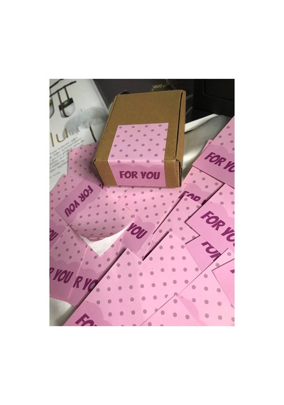 For You Kuşe Parlak Selefonlu Dikey Etiket Dikdörtgen Senin Için 8,1x5 Cm - 20 Adet Çok Renkli