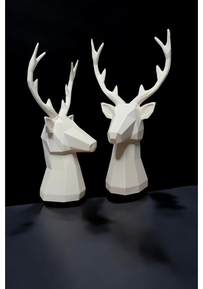 2'li Set Geyik Figürlü Modern Dekoratif Pinterest Biblo 22cm/19cm Dekoratif Geyik, Pinterest