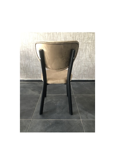 Familieconcept Rita Serisi, 1 Adet Cappucino Renk Elma Model Mutfak Sandalyesi, Yemek Sandalyesi Siyah Metal Ayak Cappuccino