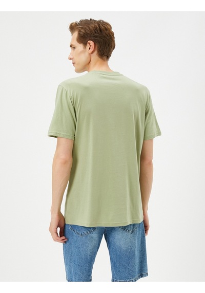 Koton Basic Tişört Slim Fit Bisiklet Yaka Kısa Kollu Pamuklu Haki 3Sam10057Hk 3Sam10057Hk871 Haki