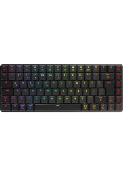 Rampage W-granıte Siyah-gri Low Profile Blue Swıtch Mekanik Gaming Oyuncu Klavye Q Rgb 2,4 Ghz+ Bt