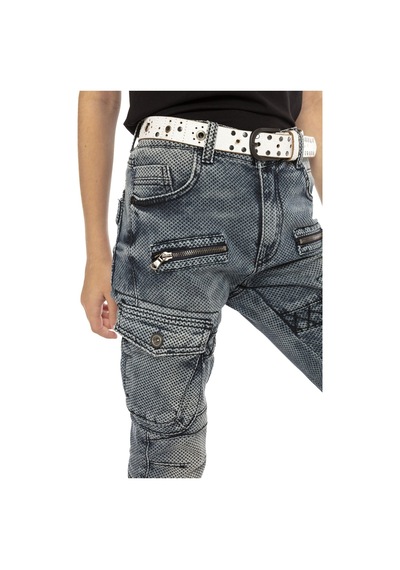Cipo & Baxx Cdk111 Biker Stil Kargo Cep Çocuk Kot Pantolon 001