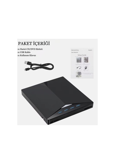 7 İn 1 Harici Usb 3.0 Type-c Dvd Rw Cd Sürücü Yazıcı Okuyucu Oynatıcı Optik Sürücü - 838421709