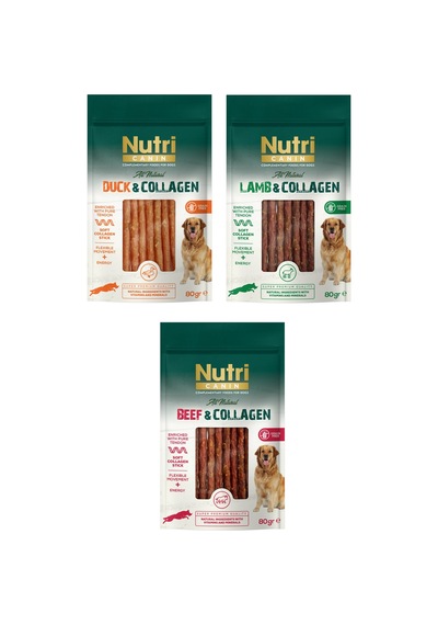 Nutri Canin 3 Çeşit Karma Kolajenli Tahılsız Köpek Et Ödülü 80 G X 3 Adet