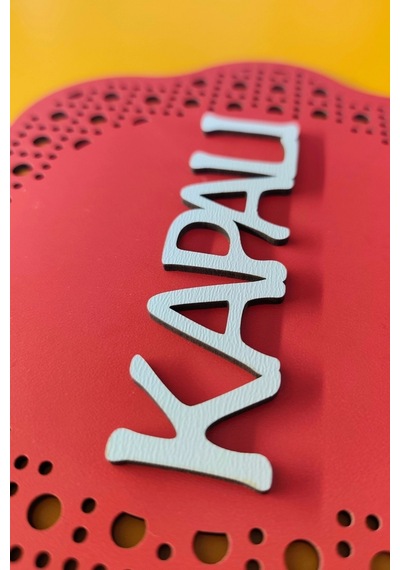 Hazeran Rattan Desenli Modern Açık/kapalı Tabelası - Kırmızı