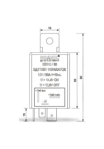 Sbs12/80 12v 80a Yedek Akü Ayırıcı - Kamyon, Karavan, Tekne Ve Yat İçin