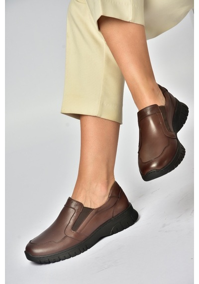 Fox Shoes Z555560103 Kahverengi Hakiki Deri Günlük Kadın Ayakkabı