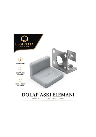 Dolap Askı Elemanı L Tipi Gri Güçlü Sabitleme Ve Kolay Montaj 20 Adet Çoklu Renk