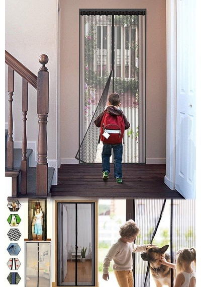 Beyaz Pratik Manyetik Mıknatıslı Kapı Sinekliği Tülü 90 X 210 Cm 90 X 210 Mıknatıslı Tül Tül