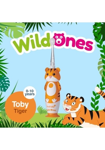 Baby Sonic Brush-baby Wildones Kaplan Desenli Çocuk Şarjlı Elektrikli Diş Fırçası, Zamanlayıcılı