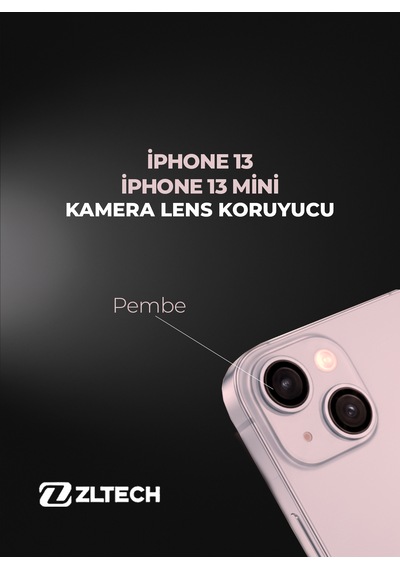 İphone 13/13mini Uyumlu Kamera Lens Koruyucu Pembe