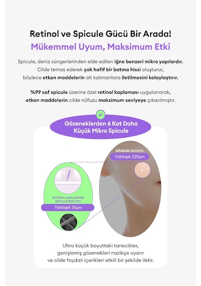 Missha Time Revolution Retinol Kırışıklık ve Gözenek Karşıtı Retinol Serum 1000 Shot Spicule Serum