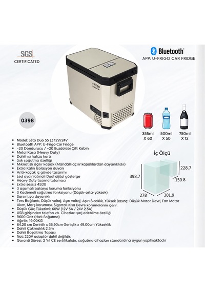 Foxus U-frıgo Leto Duo 55 L Araç İçi Buzdolabı