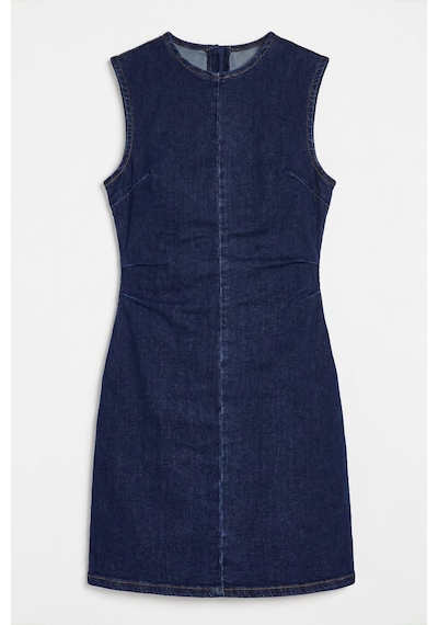 Hiccup Denim Kısa Elbise Koyu Mavi Denim