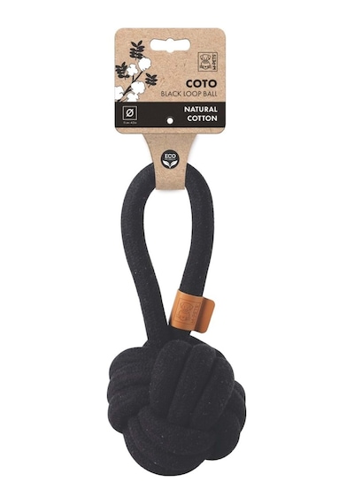 M-pets Coto Black Loop Ball 11cm Çekmeli Örgü Top Oyuncak