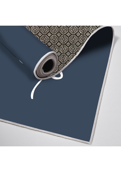 Dijital Kaymaz Yıkanabilir Mutfak Banyo Salon Paspas Halısı Trend Modern Al4012 Indigo