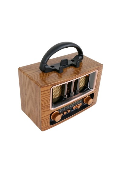 Nostaljik Radyo Şarjlı Bluetooth Hoparlör Taşınabilir Sd Kart Usb Girişli Mini Speaker