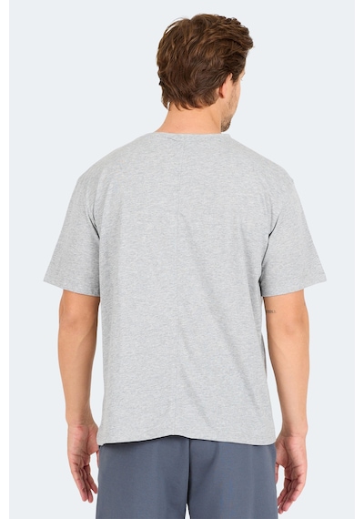 Slazenger Karnen In Oversize Erkek Baskılı Gri Tişört Gri