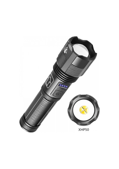 Ps-1600 Süper Parlak Led Zoomlu 5 Mod Su Geçirmez Profesyonel Şarjlı El Feneri Çok Renkli