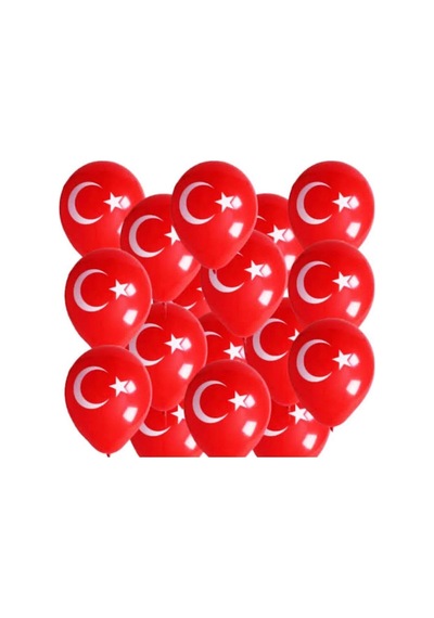 25 Adet Ay-yıldız Balon Kırmızı